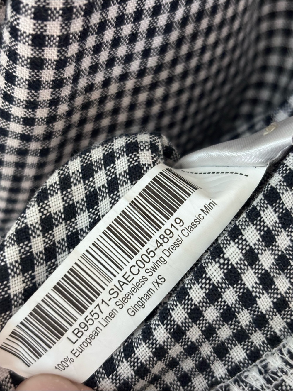 Quince European Linen Black and White Gingham Swing Dress - Picture 4 of 9